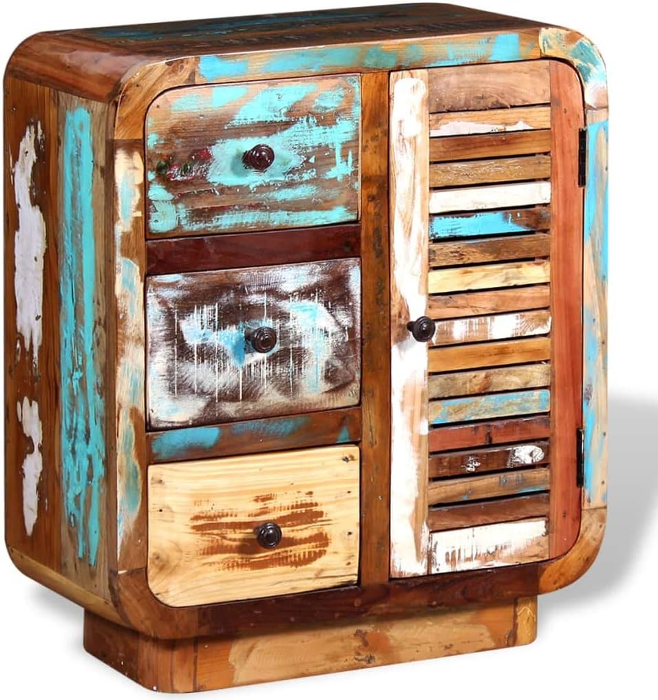 XAVIER Kitchen Cabinet、Sideboard、Living Room Cabinet、Console Cabinet Sideboard Solid Reclaimed Wood Suitable for Kitchen, Dining Room, Home, Office