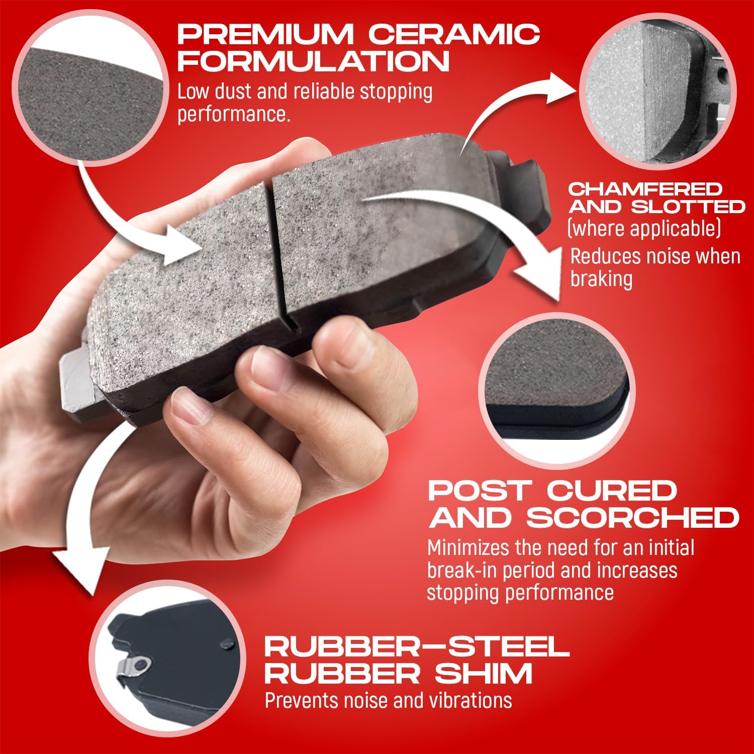 R1 Concepts Front Rear Brakes and Rotors Kit |Front Rear Brake Pads| Brake Rotors and Pads| Ceramic Brake Pads and Rotors |Hardware Kit|fits 2002-2004 Honda Odyssey