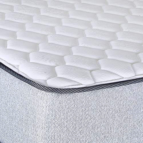 7-Inch Medium Firm Double sided Tight top Foam Rolled Vinyl Mattress, Twin, Blue