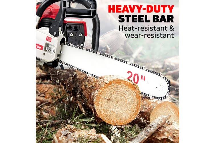 Giantz 58cc Commercial Petrol Chainsaw - Red u0026 White