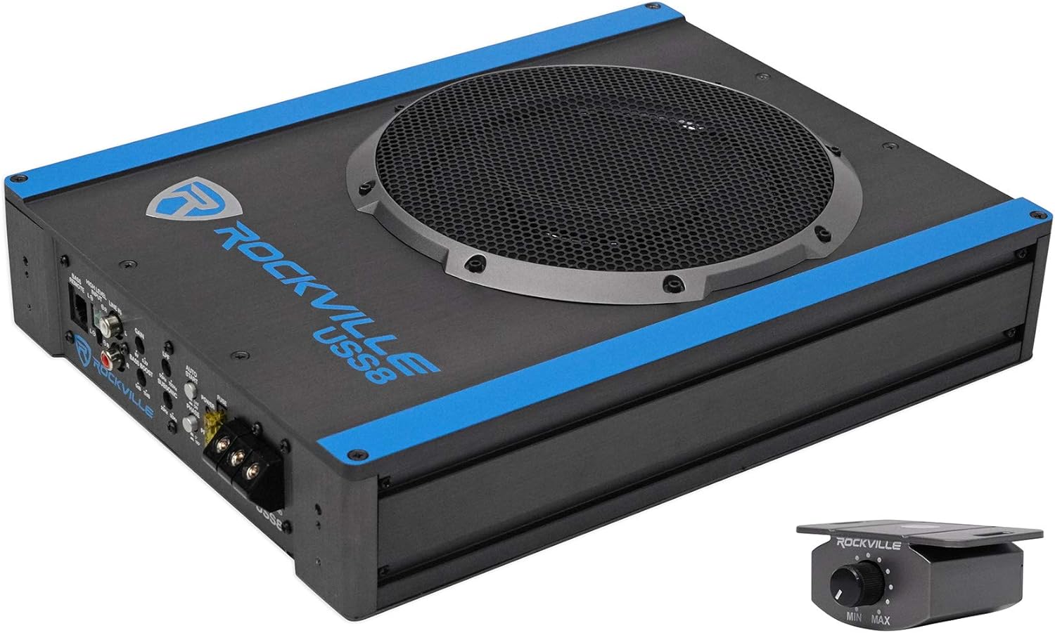 Rockville USS10 10 800w Slim Under-Seat Active Powered Car/Truck Subwoofer Sub