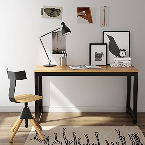 Tribesigns Modern Computer Desk, 63 x 31.5 inch Large Executive Office Desk Computer Table Study Writing Desk Workstation for Home Office, Spliced Desktop, White