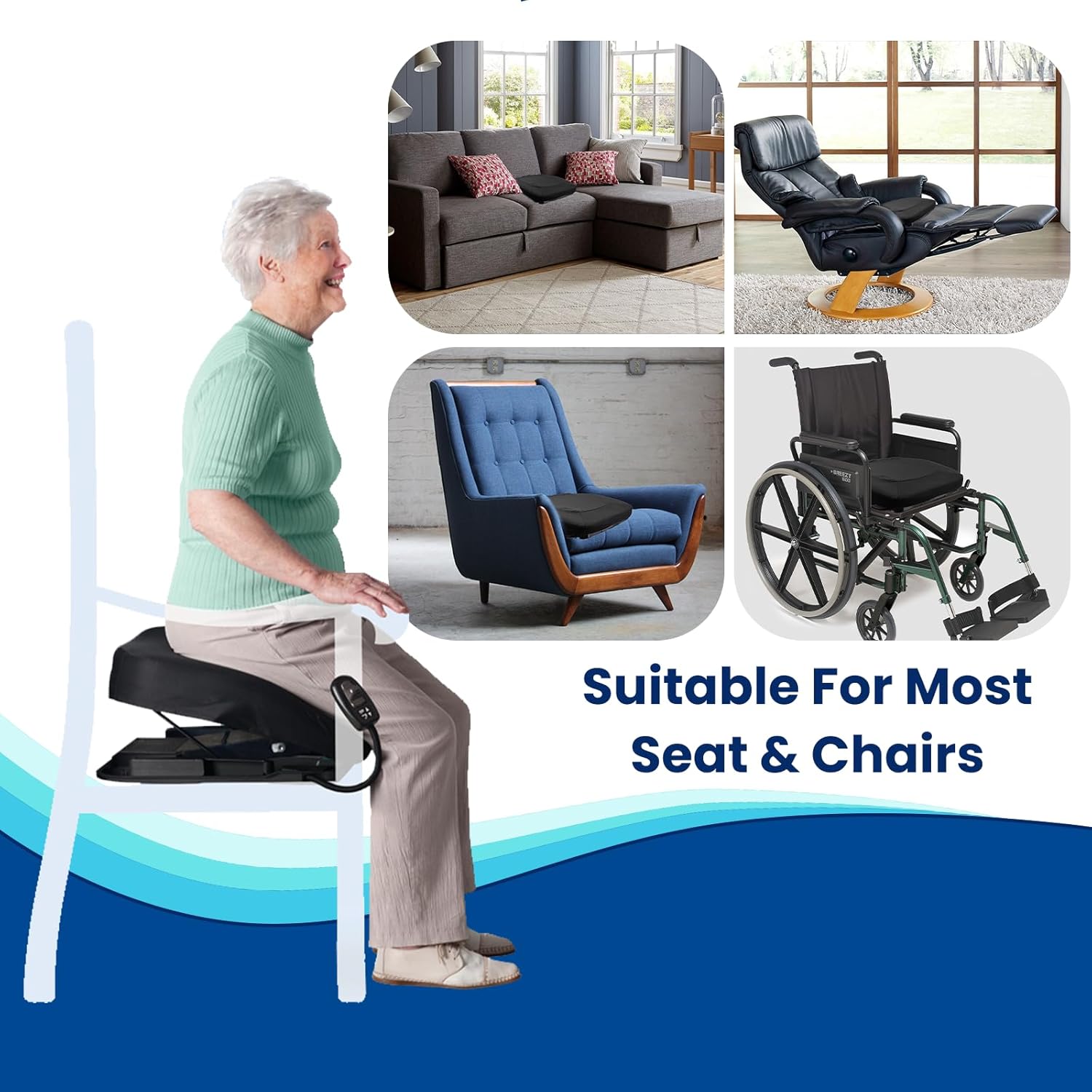 Electric Lift Cushion for Elderly,Electric Chair Lift Assist Devices for Seniors,Lifting Cushion for Elderly Sit to Stand,Lift Seats to Help Seniors Stand Up,Support Up to 300lbs