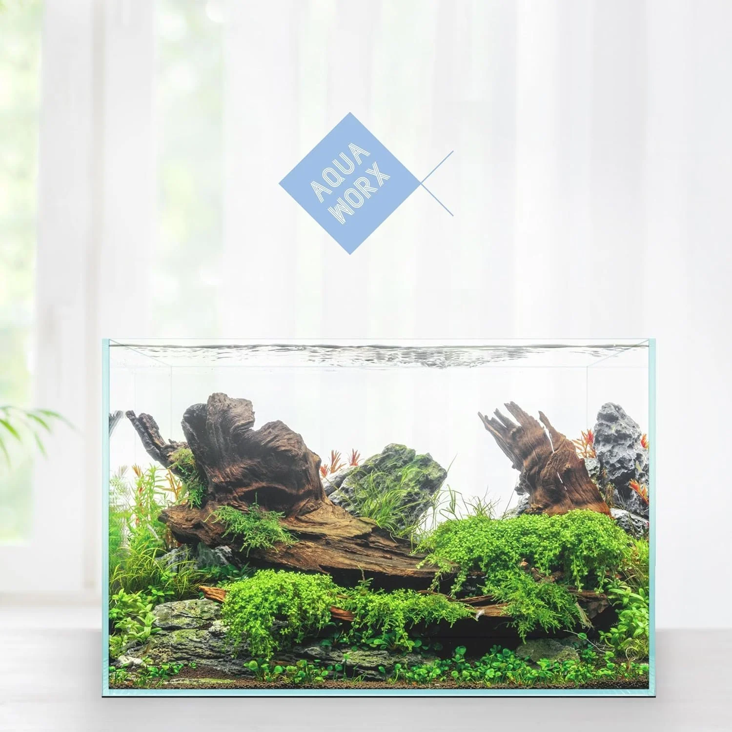 Aqua Worx 5 Gallon Rimless Tank - 14.17 x 8.66 x 10.23 inches Fish Tank - Tall Rimless Fish Tank - Clear Tall Glass Aquarium - Space Saving 5 Gallon Fish Tank - Durable Rimless Aquarium
