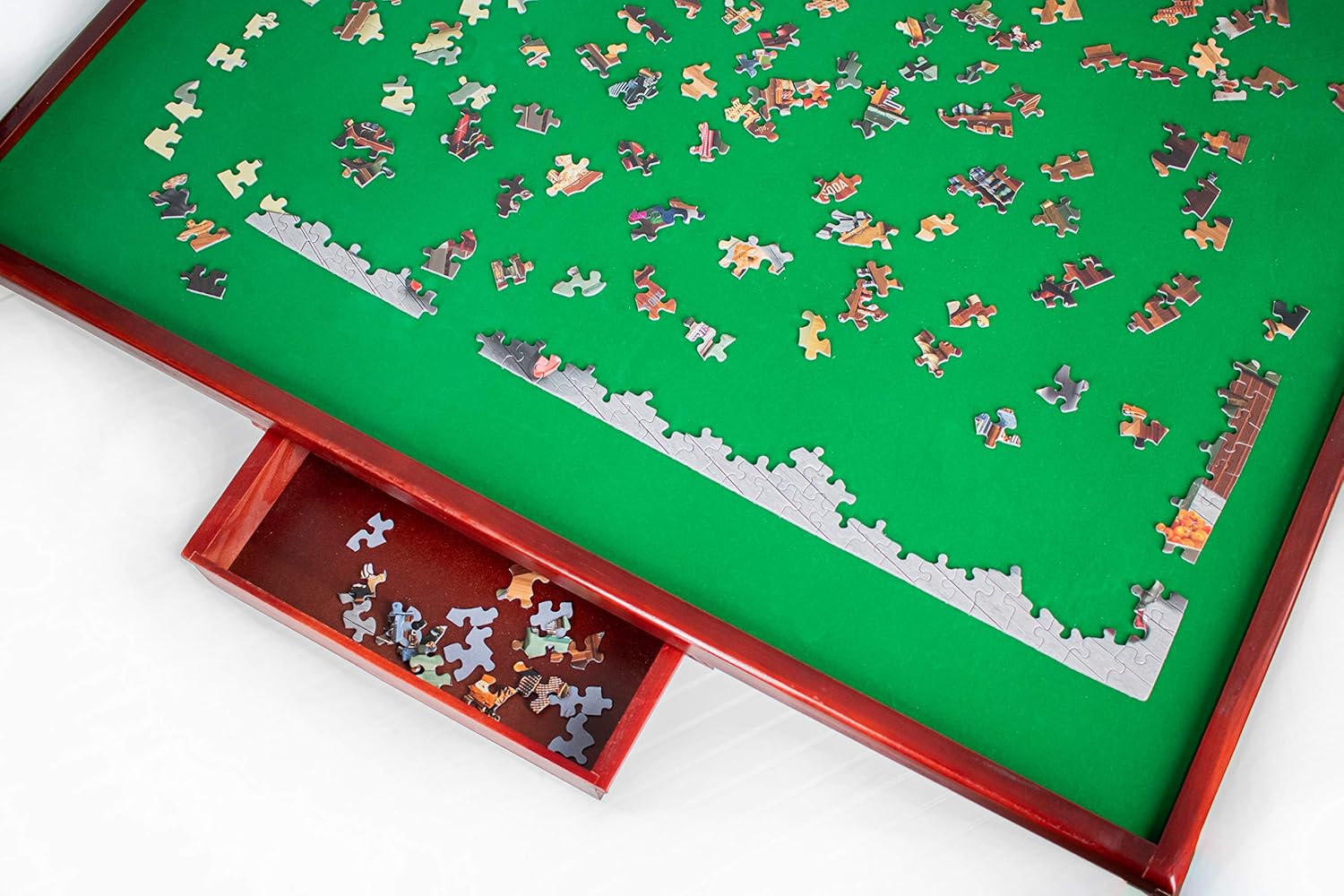 Mary Maxim Folding Jigsaw Puzzle Table - Puzzle Tables for Adults - Portable Game Table & Puzzle Board - Felt Mat Top 35” x 35” - Puzzle Holder & Organizer - Puzzle Accessories - Card & Game Table