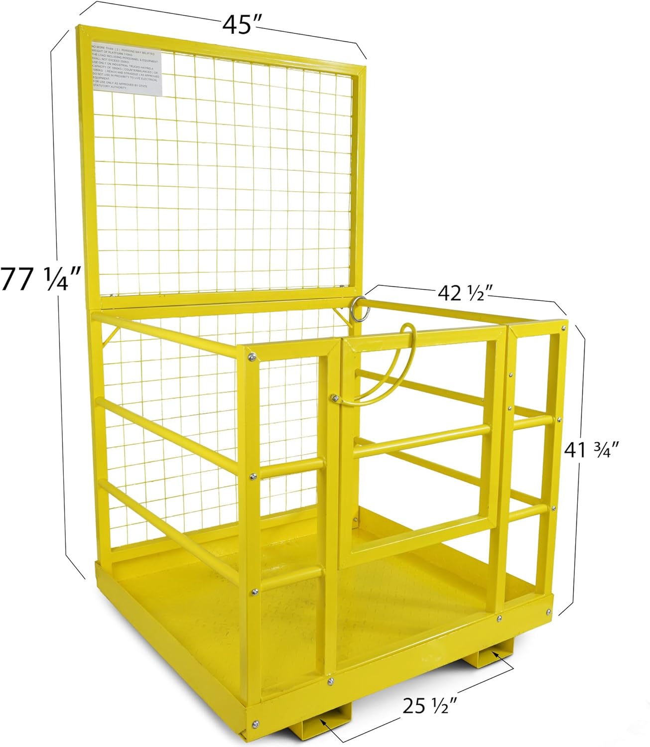 Titan Attachments 2 Person Forklift Safety Cage 45" x 43" 1,200 lb. Capacity