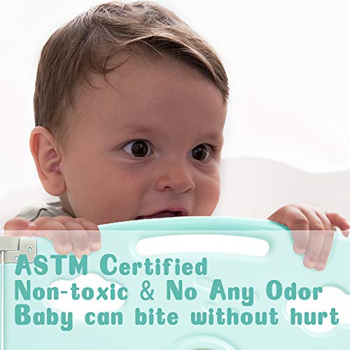 Albott Baby Fence Foldable Toddler Playpen Kids Safety Play Center Yard Baby Playpen, Adjustable Shape, Portable Design for Indoor Outdoor Use(18 Panels)