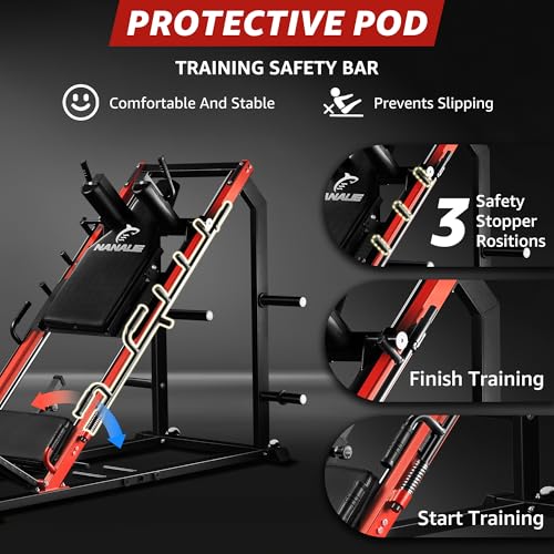 NANAUE Leg Press Hack Squat Machine, Commercial Grade Leg Press Machine for Home Gym with Linear Bearing, Professional Adjustable Leg Press Hack Squat Combo for Quads, Glute and Thigh in Home Gym