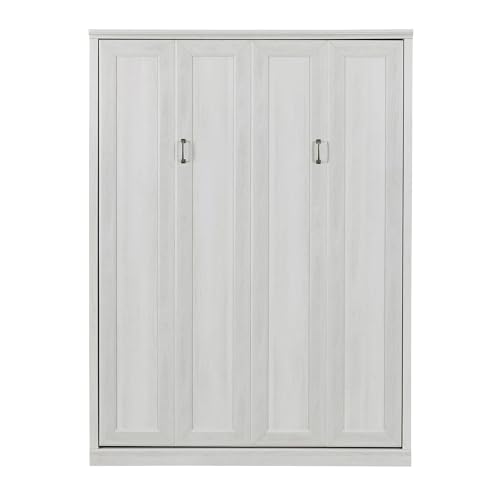 Queen Size Murphy Bed Wall Bed with a Storage Shelf, Space-Saving Wall Bed for Multipurpose Guest Room or Home Office - Gray