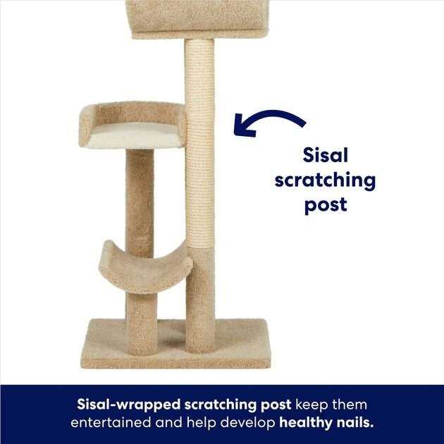 Frisco 69-in Real Carpet Wooden Cat Tree - Pet Supplies online store