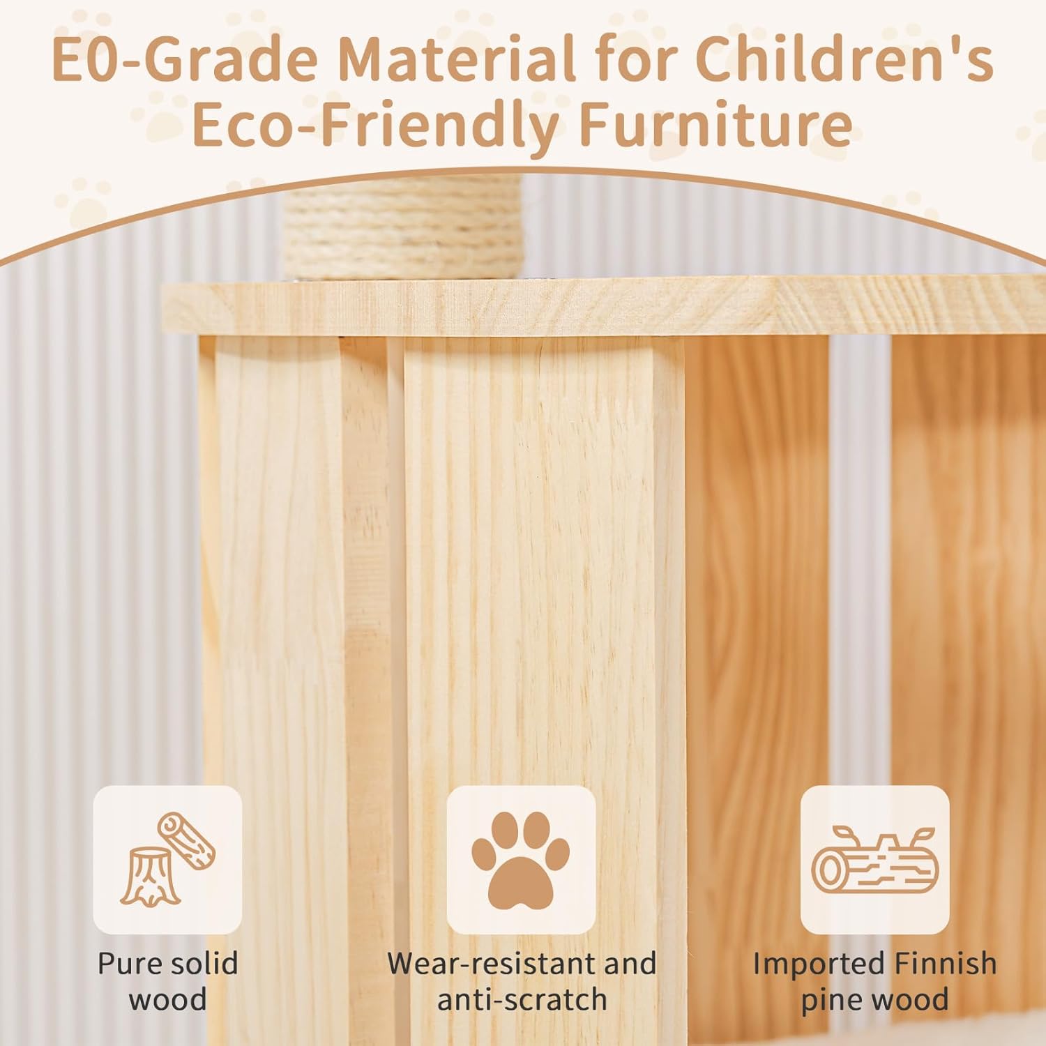 52" Modern Cat Tree Tower for Indoor Cats, Solid Pine Cat Scratching Tree for Multiple Large Cats, Wood Climbing Tower Hammock Post, Unique Design, Easy Clean