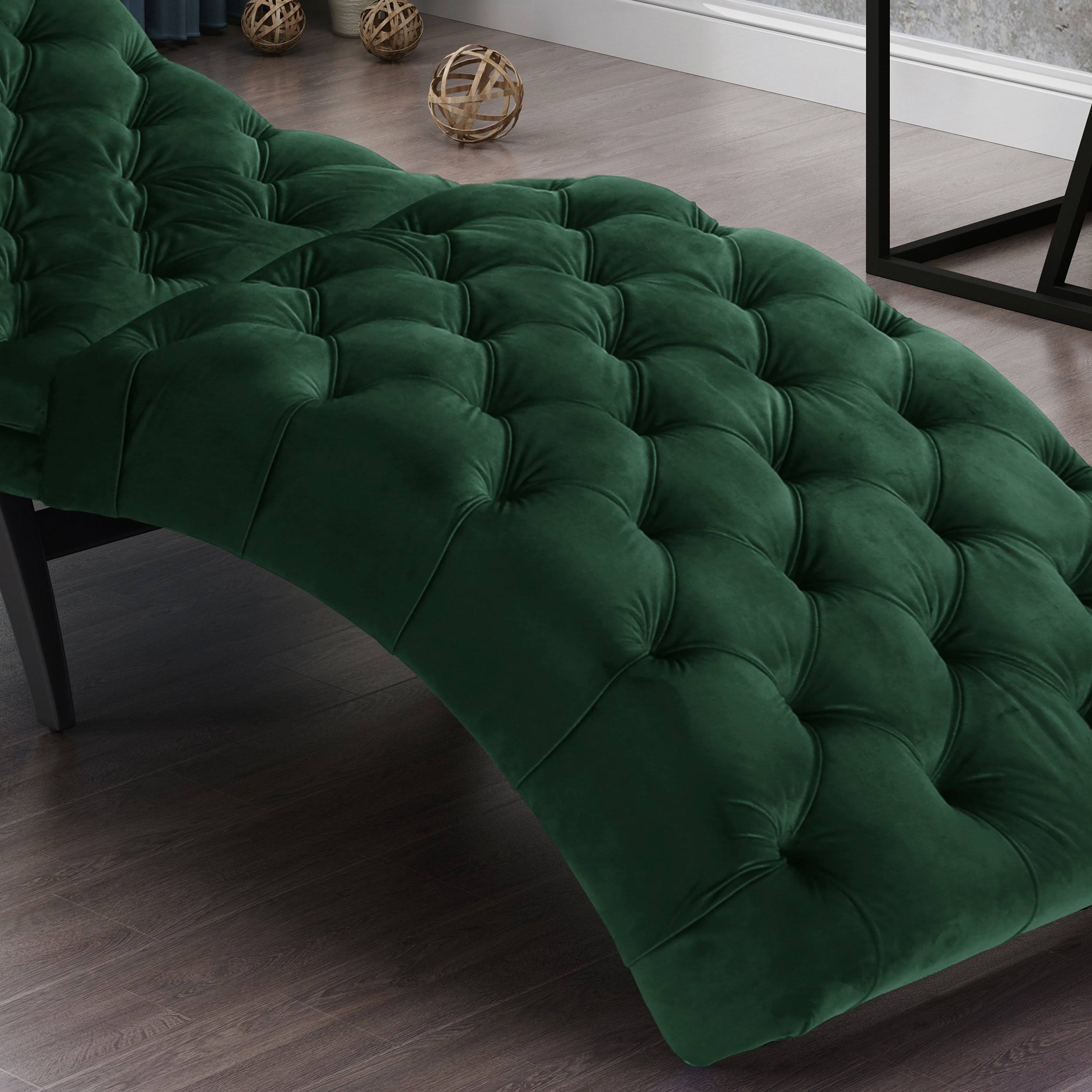 Grasby Tufted Velvet Chaise Lounge, Garnet, Brown