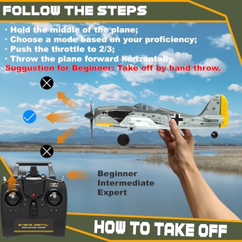 RC Plane 4-CH RC Airplane – RC Airplane Ready to Fly Upgrade P-40 Warhawk Remote Control Airplanes for Beginners Adult with Beginners with Xpilot Stabilization System