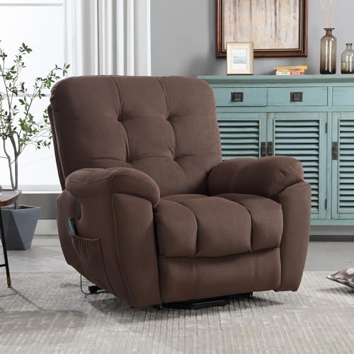 Power Lift Chair with Vibration Massage Electric Recliner Chairs with USB Charge Port and 2 Hidden Cup Holders