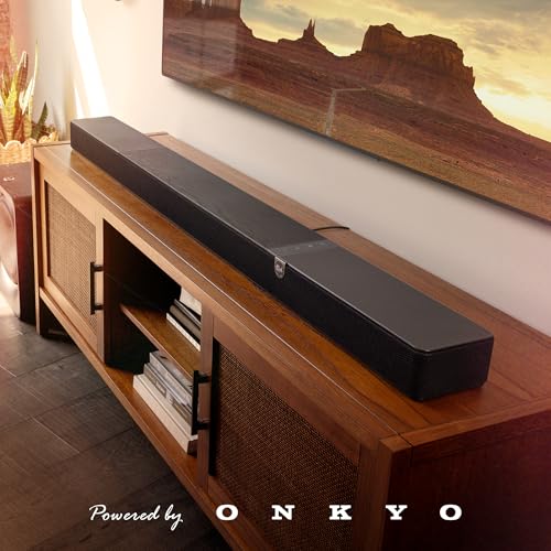Klipsch Flexus CORE 300 5.1.2 Channel Powered by Onkyo Bluetooth Sound Bar with Dirac Live Room Correction, Dolby Atmos and Custom Tuned Bass - Black