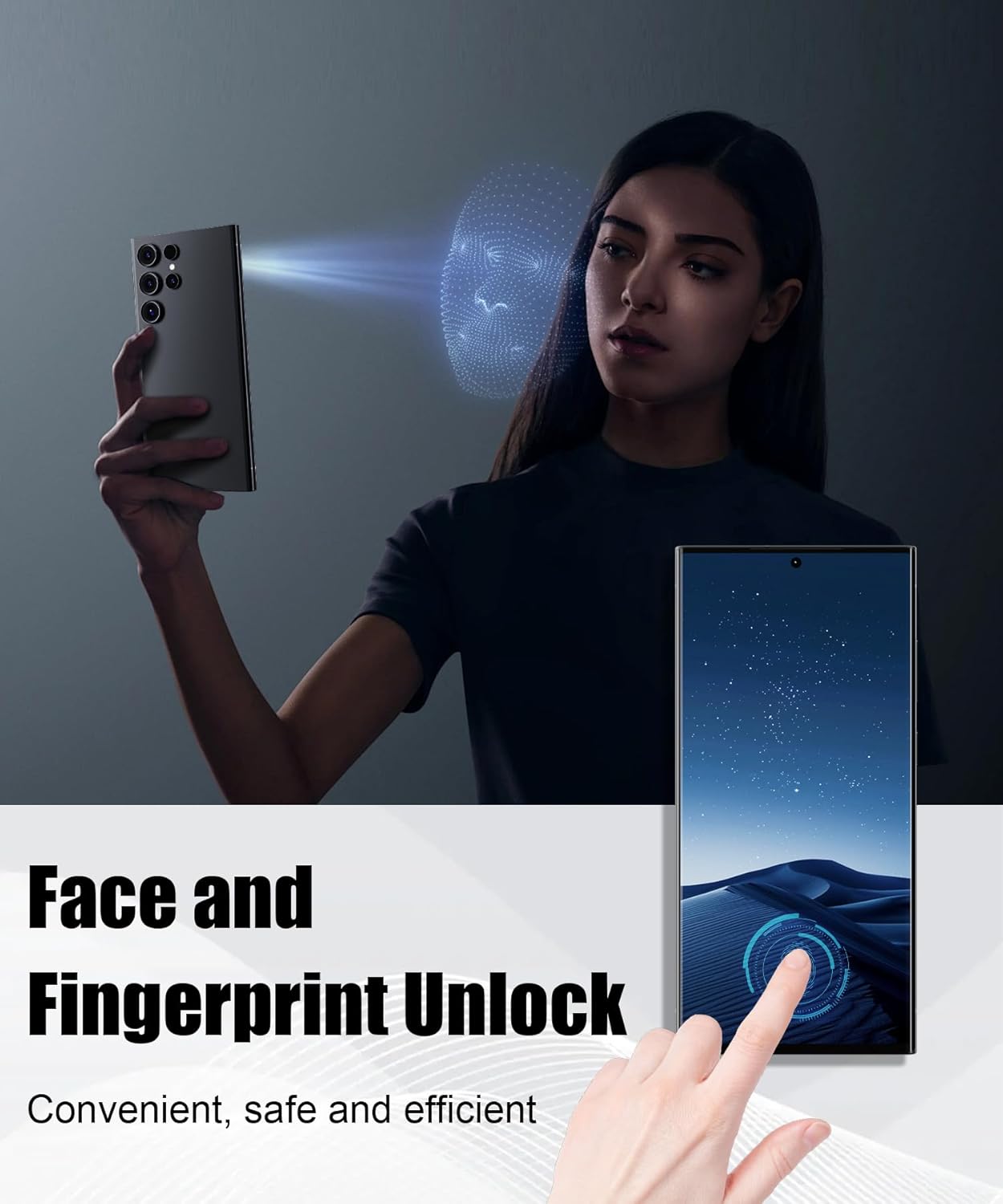 Unlocked Cell Phones,5G Smartphone,Android 13 Cell Phones,Snapdragon 8 Gen 3 with 8GB+256GB 6.8" HD Screen,108MP+72MP HD camera,Battery 6800mAh,Support Dual SIMFingerprint LockGPSFace ID (black)