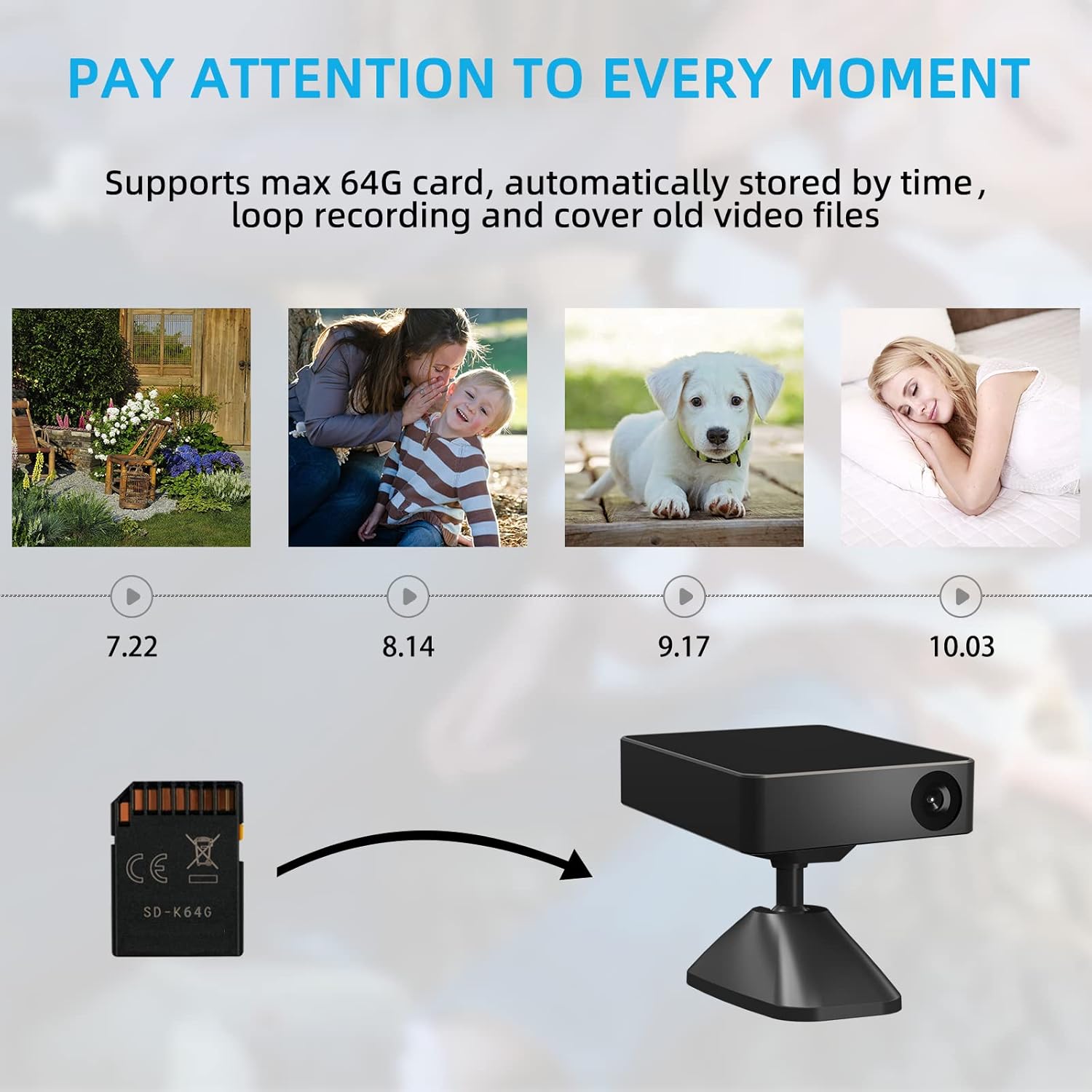 Smart Mini Nanny Security WiFi Camera, ASIEVIE M2 1080P Wireless (Only 2.4 GHz ) Small Home Camera with Motion Detection,Ultra-Wide Angle Lens,Local Storage and Wireless APP Real Time View
