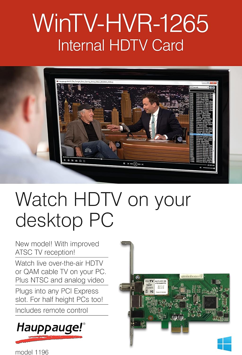 Hauppauge 1196 WinTV HVR-1265 PCI Express Hybrid High Definition TV Tuner Card