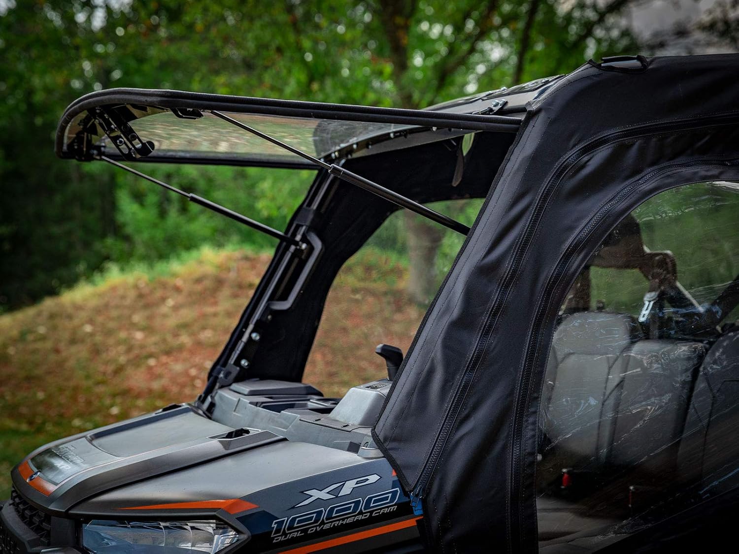 SuperATV Soft Cab Enclosure Doors for Polaris Ranger XP 900 (See Fitment) - 1 Pair of Front Doors - Resistant to Punctures and Tears - Protection from UV-Rays - Waterproof - Doors Unzip and Buckle