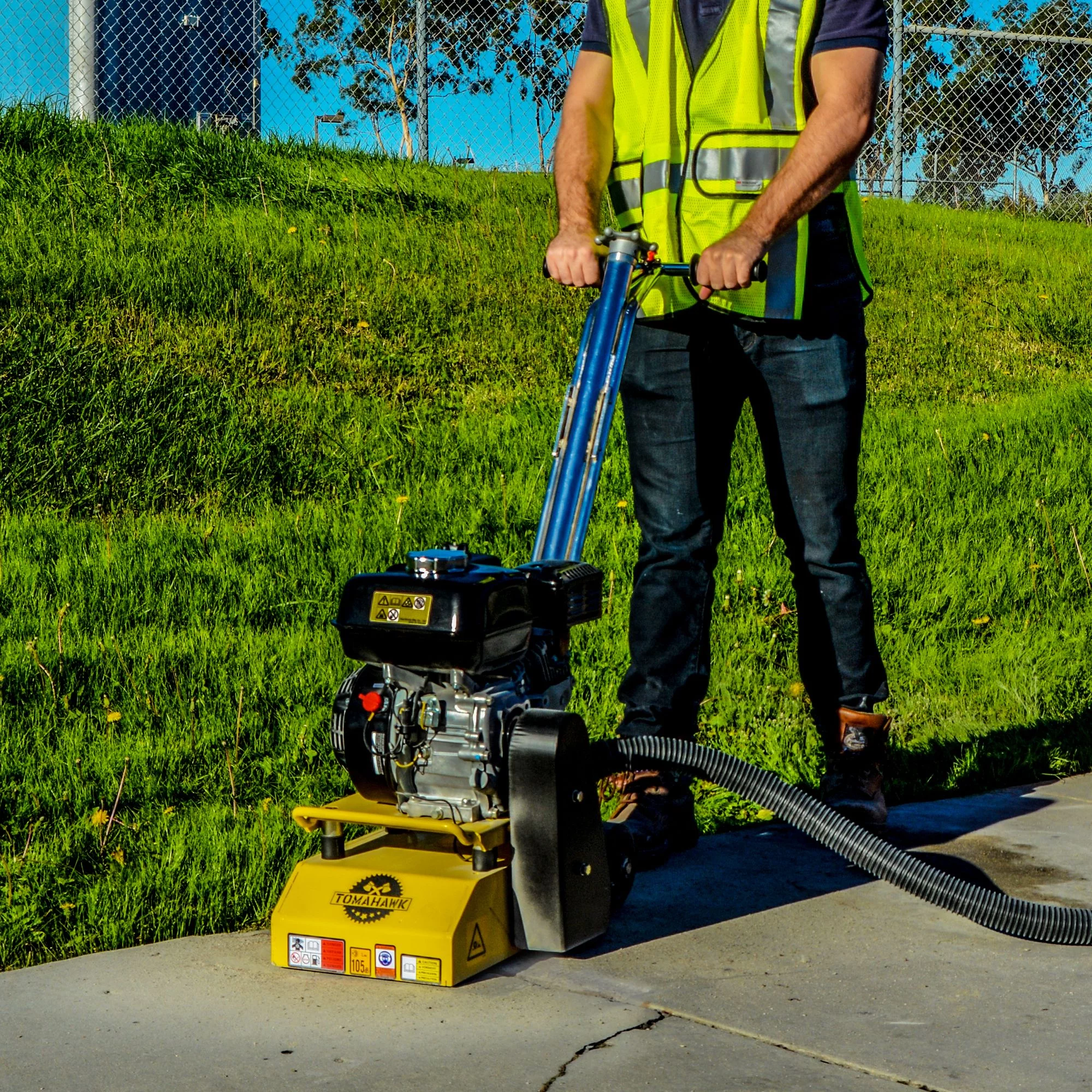 TOMAHAWK 8 in. Gas Concrete Scarifier Planer Grinder with 5.5 HP Honda Engine OSHA Compliant