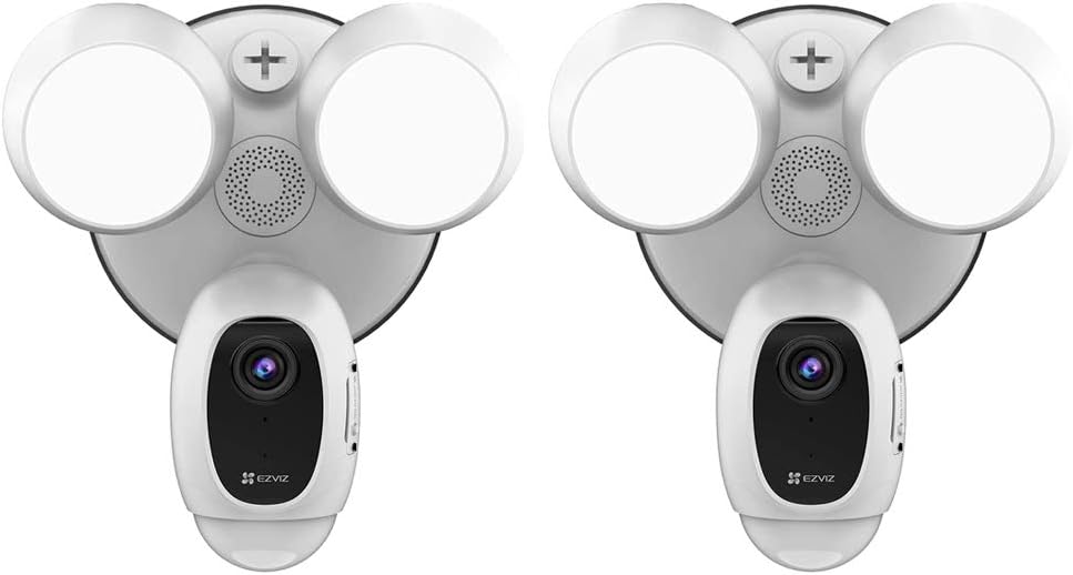 EZVIZ Floodlight Security Camera WiFi, H.265, PIR Motion Detection, 1080P Live View, Siren Alarm, Starlight Color Night Vision, Two-Way Audio, Weatherproof | LC1C