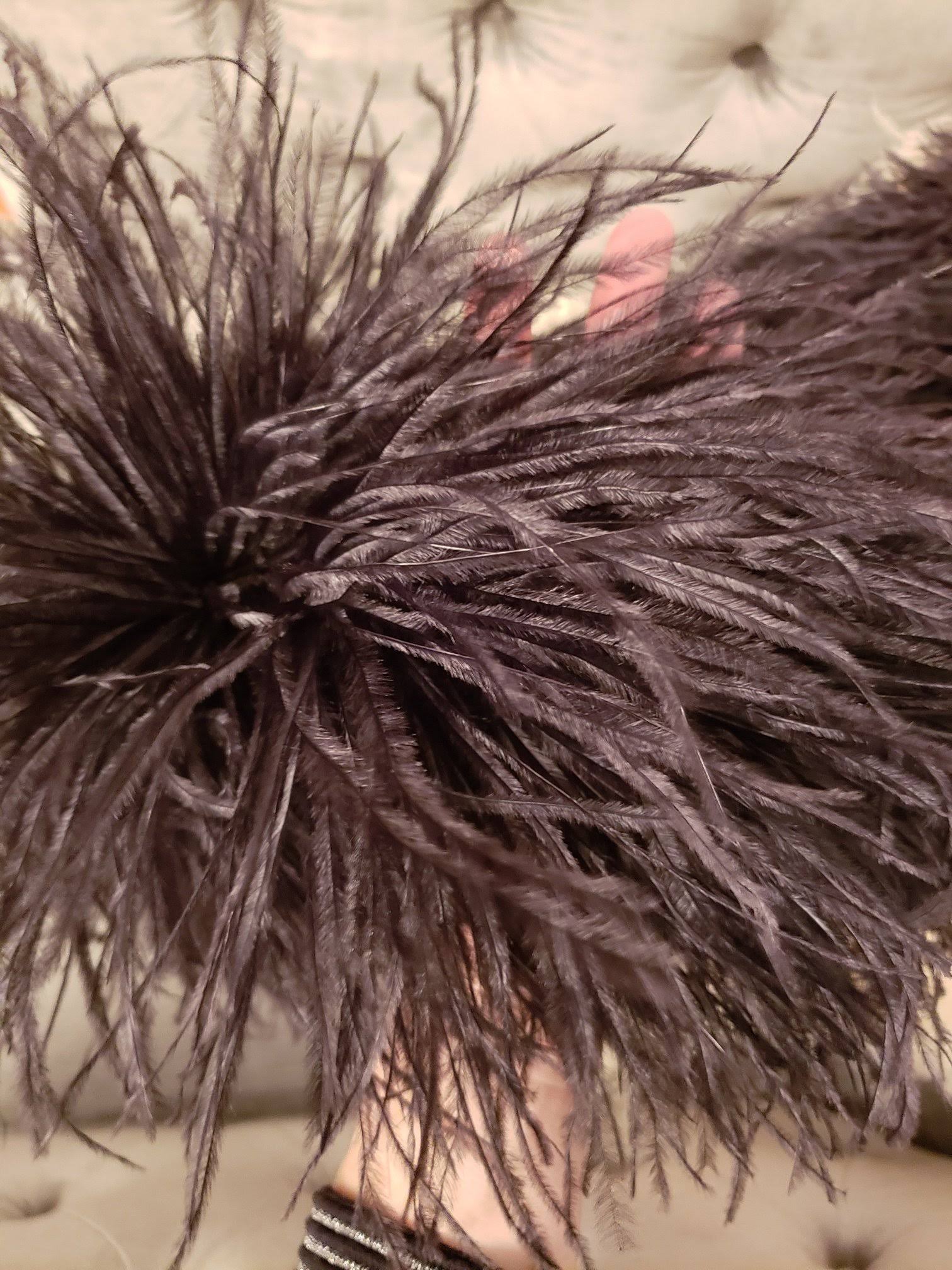 KOLUNTU Genuine Ostrich Feather Boa, 6 Ply Hot Pink