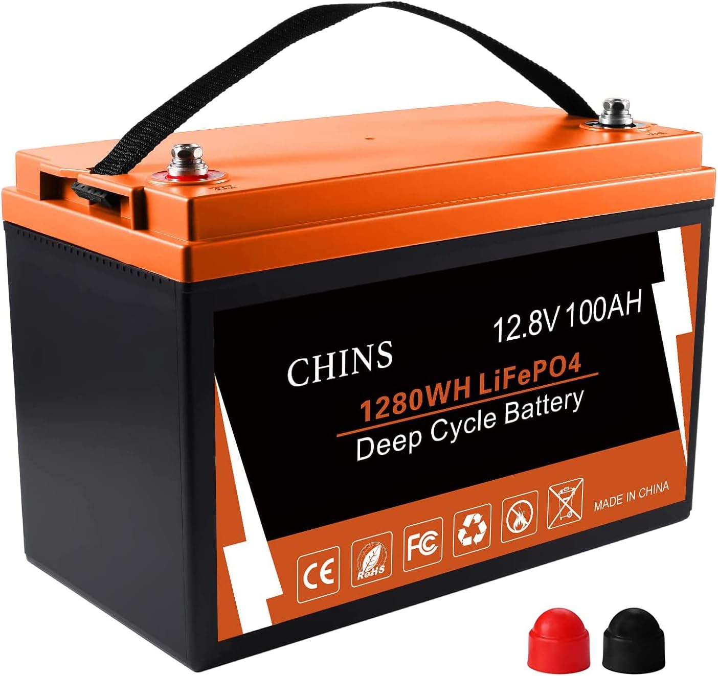 CHINS LiFePO4 Battery 24V 200Ah Lithium Battery - Built-in 200A BMS, 2000+ Cycles, Each battery Can Support 5120W Power Output, Perfect for RV, Home Storage and Off-Grid