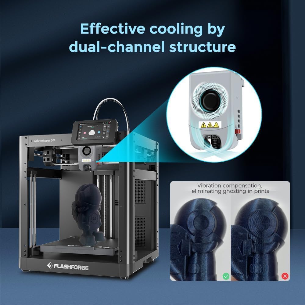FLASHFORGE Adventurer 5M 3D Printer and FLASHFORGE Adventurer 5M 3D Printer Nozzle Assembly(0.25mm)