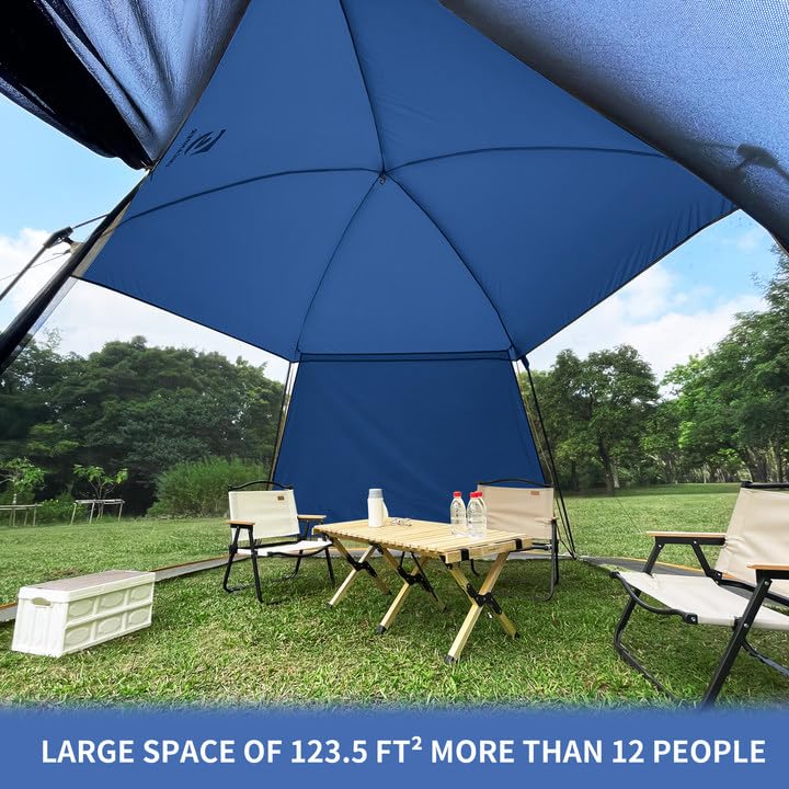 Screen House Mesh Mosquito Tent UPF 50+ Canopy Shelter Shade Easy Setup & Waterproof with Sidewall for Patios Outdoor Camping Activities(Khaki) (Khaki, 13.5x13 ft)