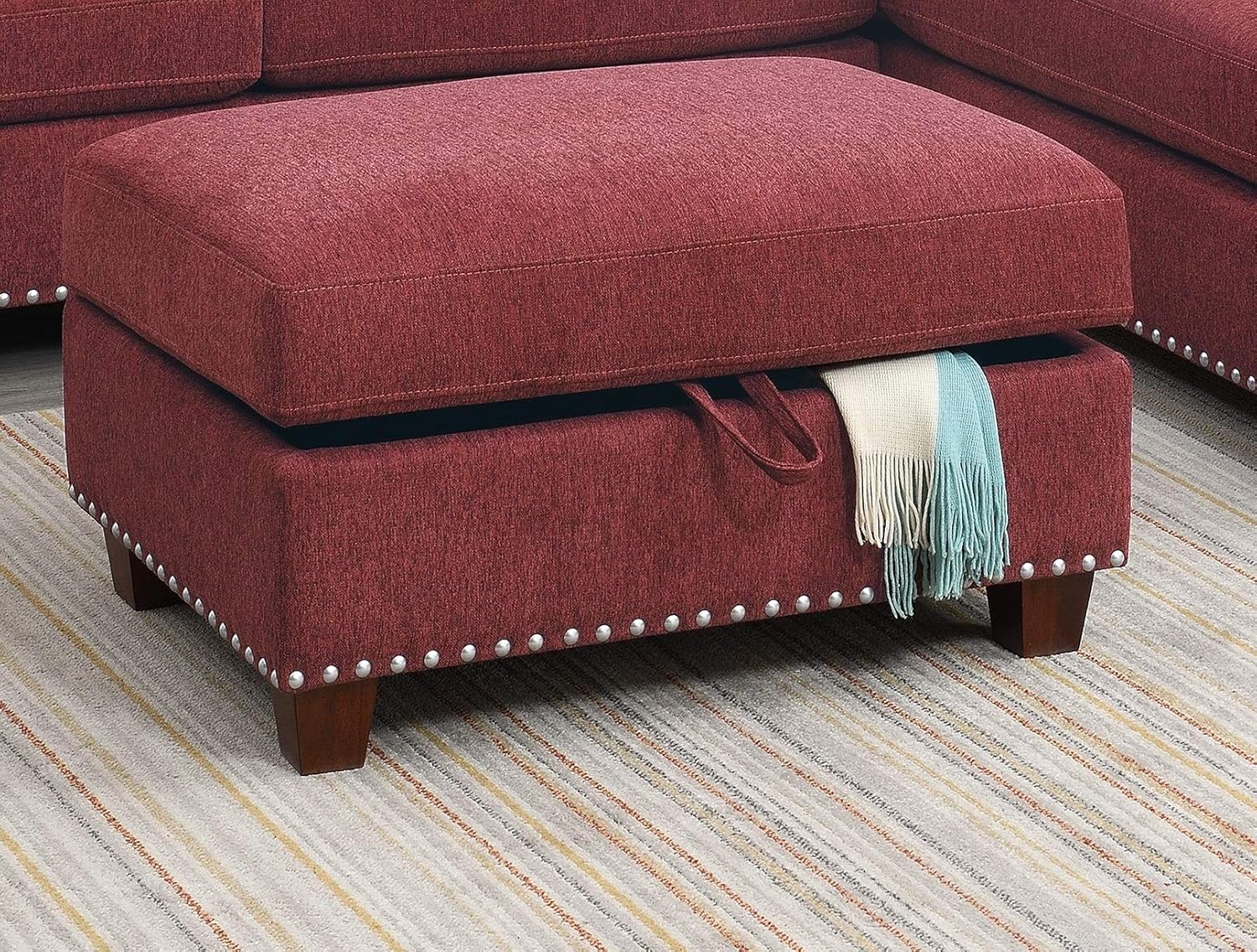 Sectional sofa Red Velvet #F6419