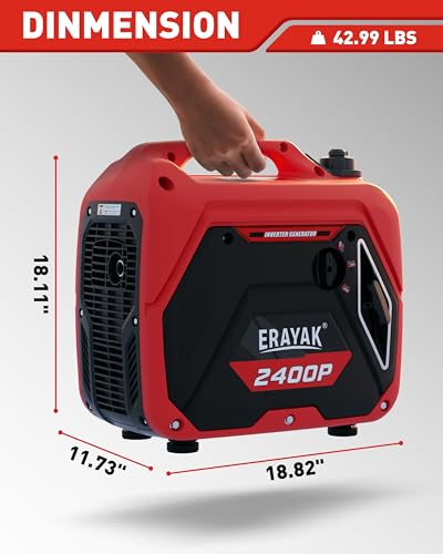 ERAYAK 4500W Dual-Fuel Portable Inverter Generator for Home Use, Camping Outdoor, 30A RV Ready, Auto Switch, Gas and Propane Powered, EPA, CO Sensor, Parallel Ready, Campact Design
