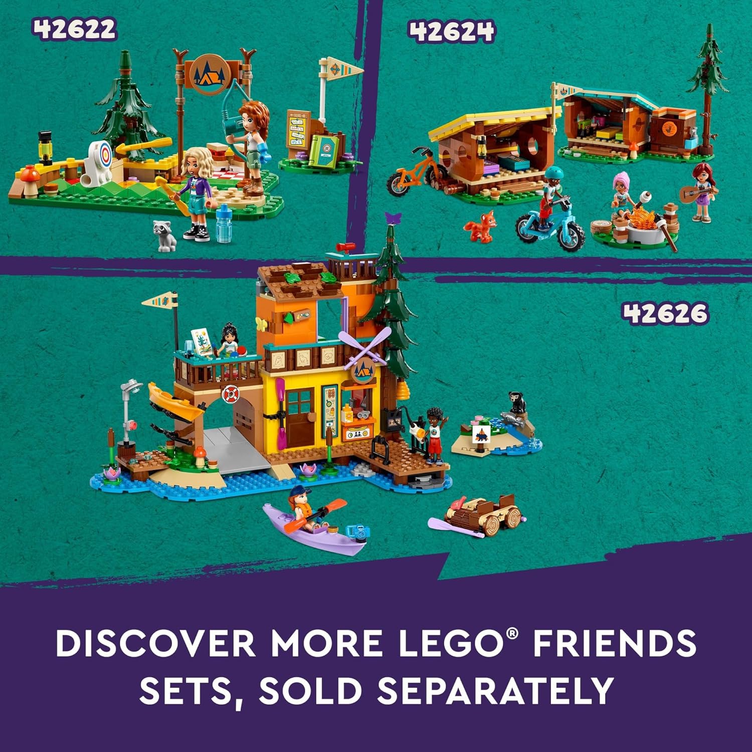 LEGO Friends Adventure Camp Tree House Toy with Doll Accessories, Outdoor Toy Playset for Kids with 5 Mini Dolls and 5 Animal Figures, Awesome Summer Gift for Girls and Boys Ages 8 and Up, 42631