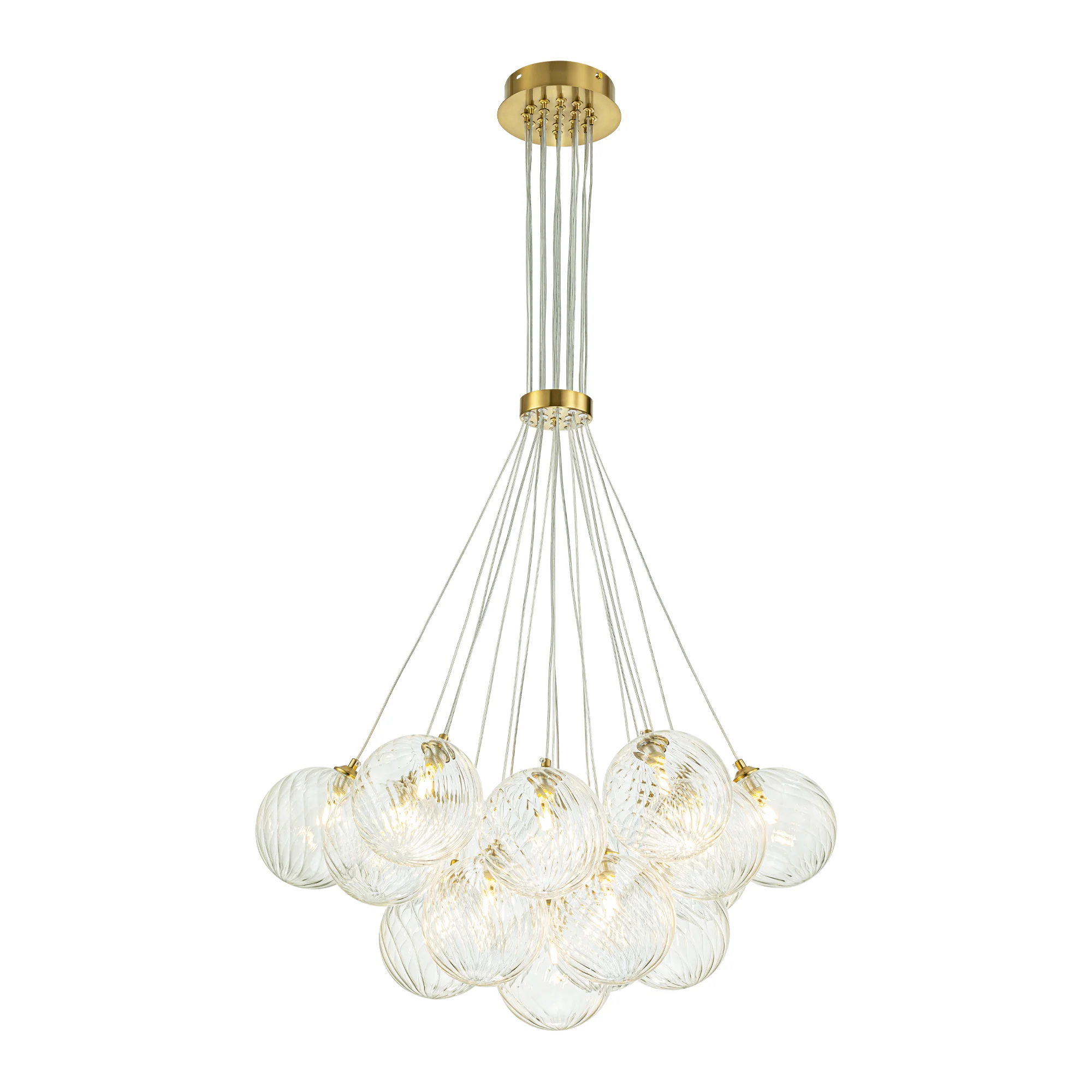 Dresqui 13-Light Dimmable Ribbed Glass Modern Bubble Chandelier (25-29)