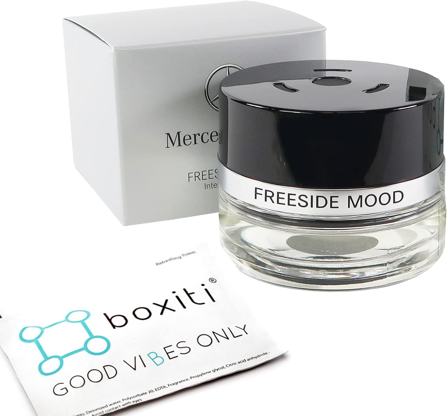 Boxiti Set – Downtown Mood for Mercedes Benz Air Freshener System, Genuine Perfume for Mercedes, Interior Cabin Fragrance for Mercedes Cars Equipped with Air Balance Package (P21) and Boxiti Wipe