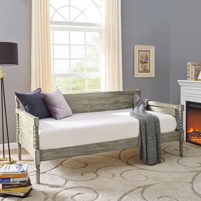Sudie Twin Solid Wood Daybed Charlton Home Color: Antique White