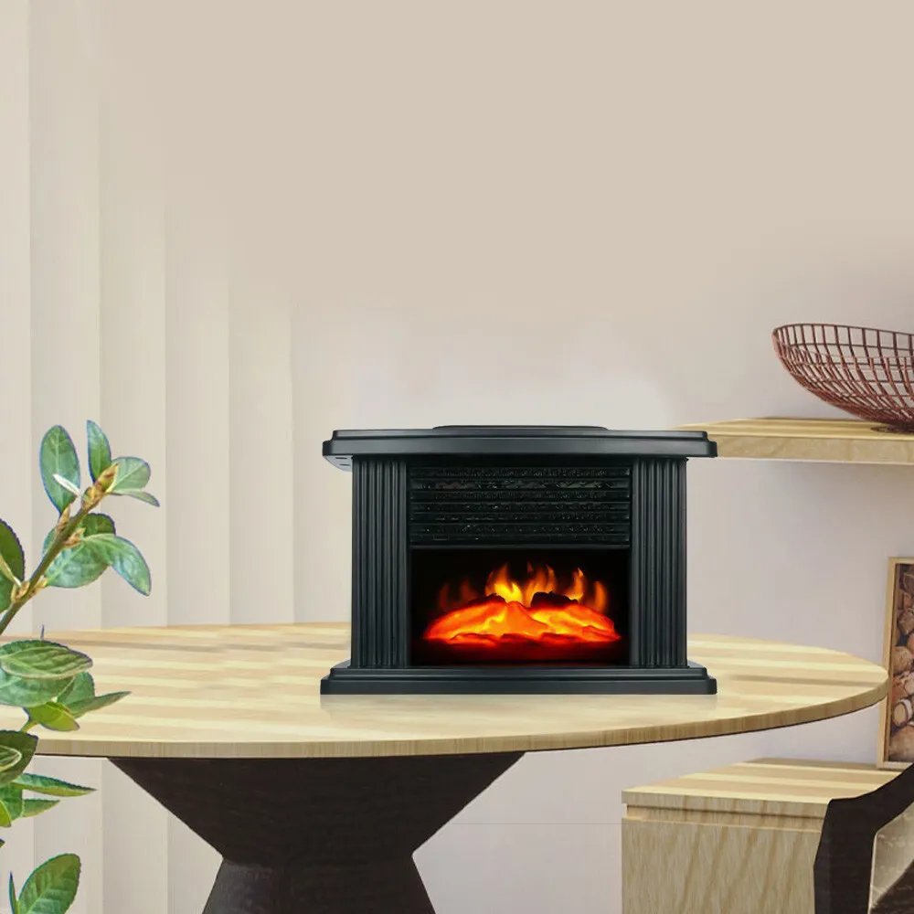Electric Fireplace Heater Stove 1000W w/ 3D Realistic Flame Effect Home Mini