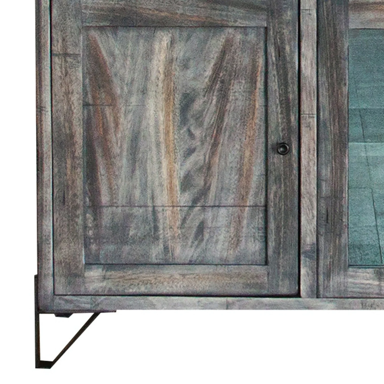 Ello 80 Inch 4 Drawer TV Entertainment Console - 4 Door - Gray Solid Wood