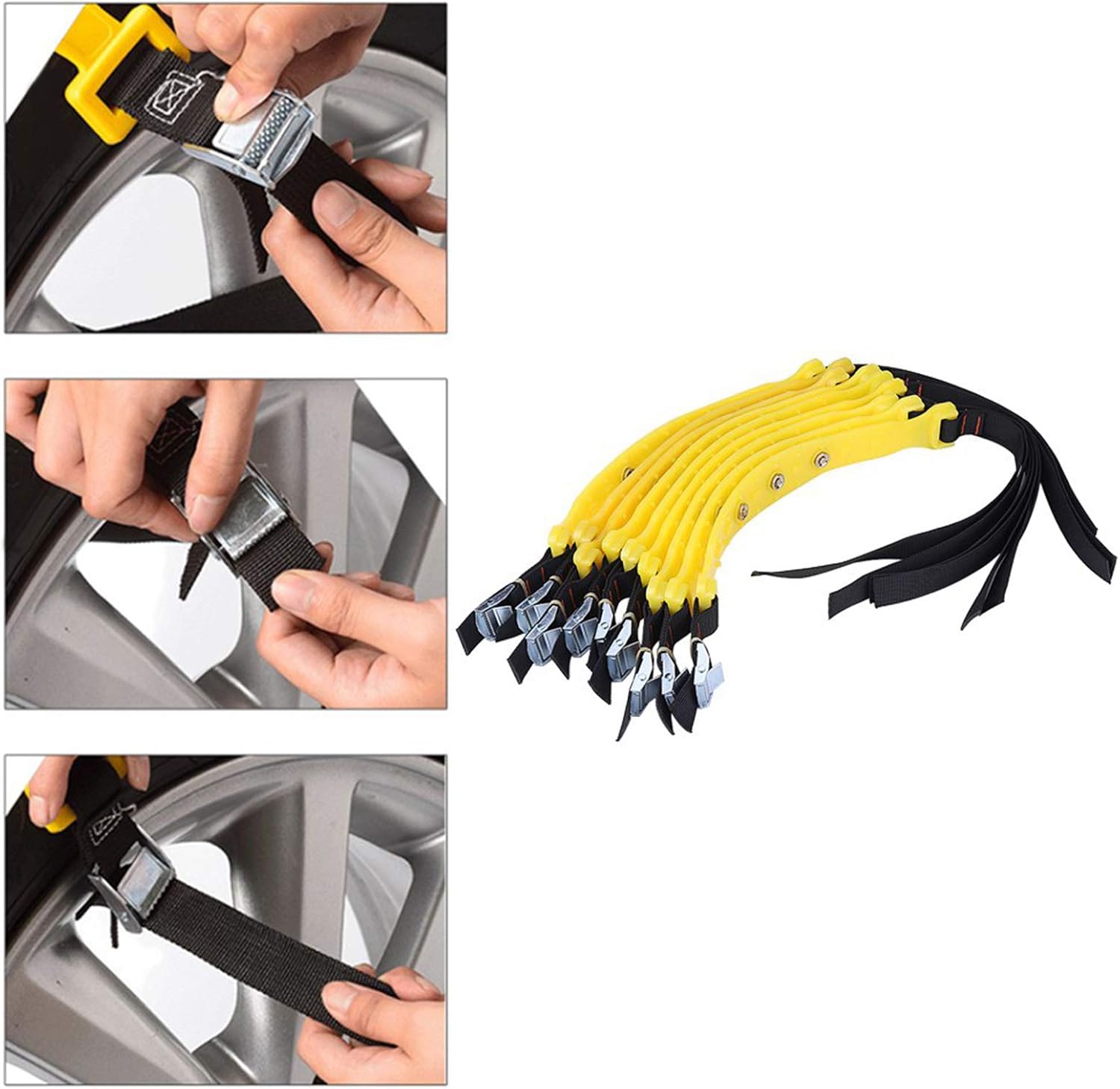 10pcs Tire Snow Chain, 185-225mm Tire Anti-skid Belt Snow Car Security Tyre Chains Universal for Car Truck SUV