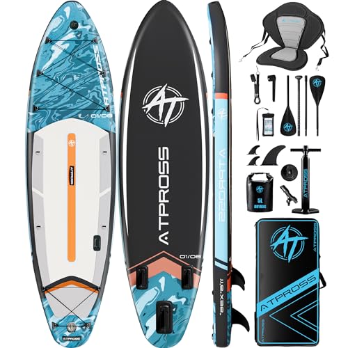 11'6"x35" Inflatable Paddle Board, 450lbs Extra Wide Stand Up Paddleboard for Adults with Premium SUP Accessories Kit & Backpack, Blow Up Kayak Non-Slip Stable Deck Boat for Yoga Fishing Surf