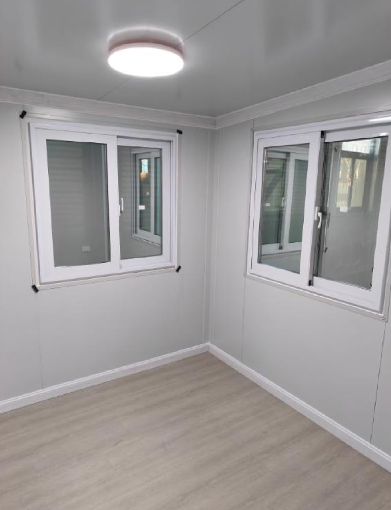 Prefabricated Tiny White House for Living | Expandable Modern Prefab House with 1 Bathroom 1 Living Room and 2 bedroom VILLA/OFFICE/GARDEN HOUSE/RESORT