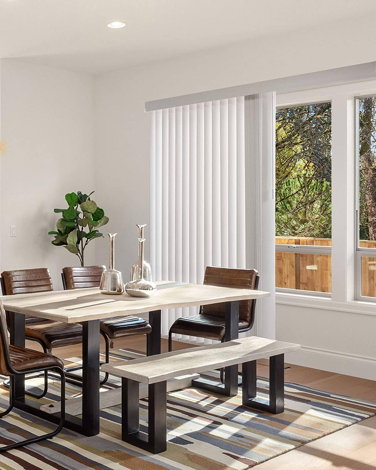 Chicology Cordless Vertical Window Blinds, White, Size: 78 inch x 84 inch