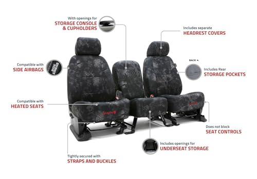 Front Seats: ShearComfort Custom Kryptek Neo-Supreme Seat Covers Compatible with Chevy Silverado (2020-2022) for 40/20/40 w/Non-Removable Headrests, Folddown Center Console and Center Underseat St...
