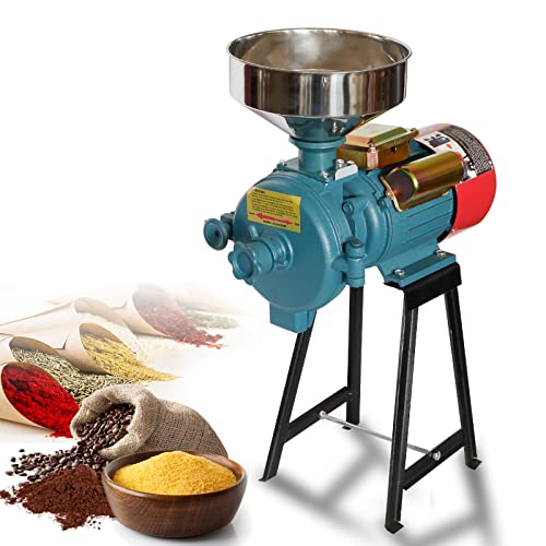 ABORON 3000W Electric Corn Mill Grinder Heavy Duty Commercial Electric Feed Mill Dry Wet Grinder 110V Cereals Corn Grain Coffee Wheat Feed Machine With Funnel (wet and dry grinder)