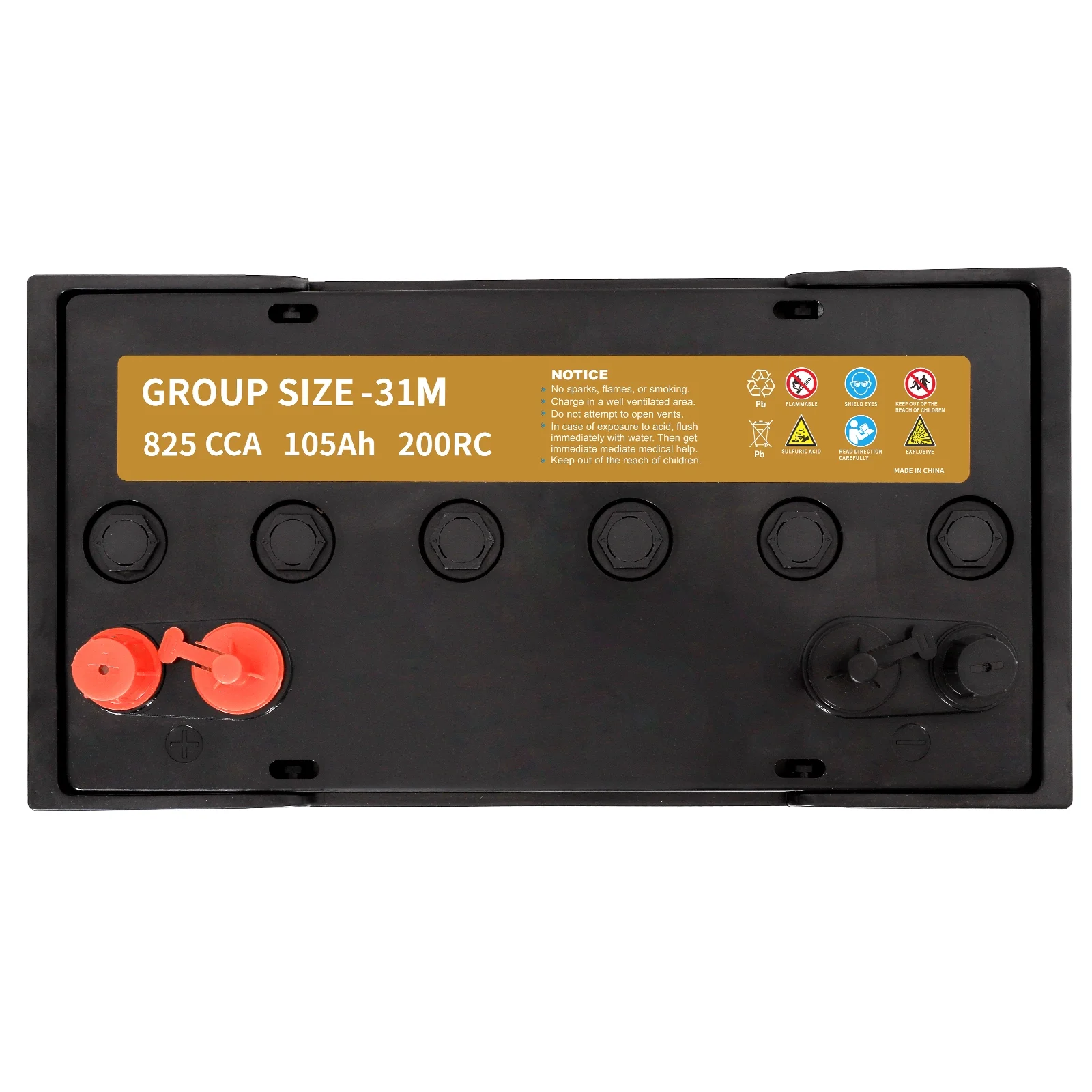 Weize 12V 105AH Dual Purpose AGM Battery, 200RC 825CCA BCI Group 31M Starter & Deep Cycle Sealed Marine & RV Battery
