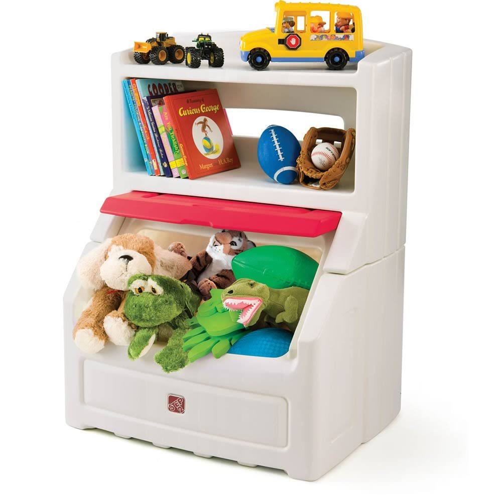 Step2 Lift and Hide Bookcase Storage Chest for Kids - Durable Plastic Toy Box B