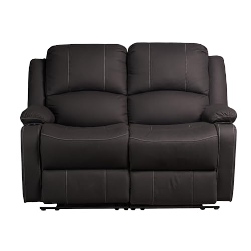 58" Wall Hugger Reclining RV Theater Seats | Double Recliner RV Sofa | RV Couch | Wall Hugger Recliner | RV Theater Seating | RV Furniture (Manual, Slate)