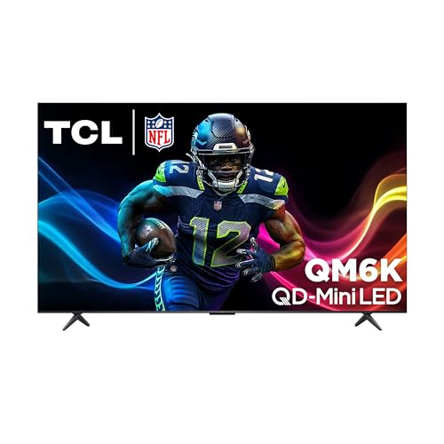 TCL 65-Inch Class QM6K Series QD-Mini LED 4K UHD Google Smart TV Best Value Mini-LED TV - QLED, 144hz, 288hz Gaming Rate, High Contrast Screen, Onkyo Audio, Dolby Atmos (65QM6K, 2025 Model)