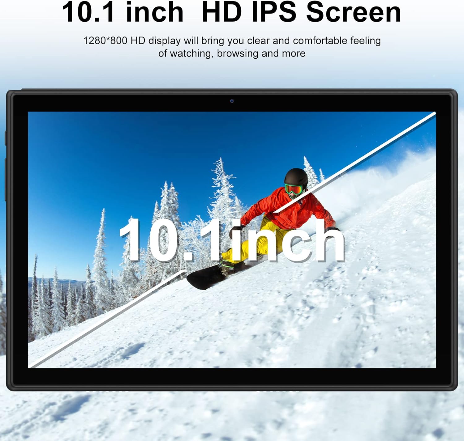 Tablet 10.1 Inch, Android Tablets, 32GB ROM 128GB Expand Storage, Octa-Core Processor, IPS HD Display, 5MP+13MP HD Dual Camera, 6000mAh Battery, WiFi, Bluetooth, GMS Google Certified Tablet(Black)