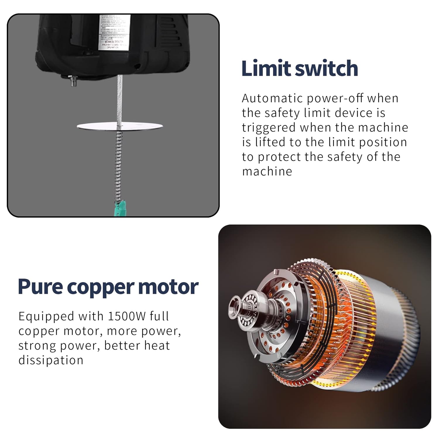 Portable 3-in-1 Electric Hoist Winch 1100 LBS, 110V 1500W Electric Winch 25ft Towing Distance with Wire&Wireless Remote Control Powerful Electric Hoist