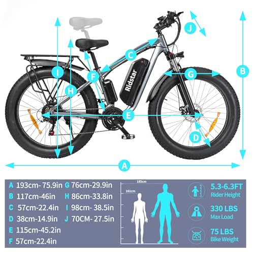 YVY Electric Bike for Adults, 26"x4.0" Fat Tire All Terrain Ebike, 1500/2000W Dual Motors - 48V 15/23AH Removable Battery - 7 Speeds - LCD Display - F/R Shocks - Oil Disc Brakes - 30-60Mile/31-35MPH